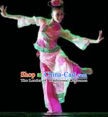 Chinese Traditional Folk Dance Fan Dance Costume Yangko Dance Dress Stage Performance Clothing for Women