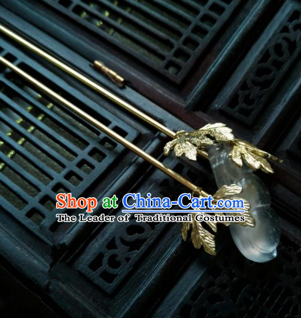 Chinese Traditional Ancient Hair Accessories Classical Brass Hanfu Hairpins for Women
