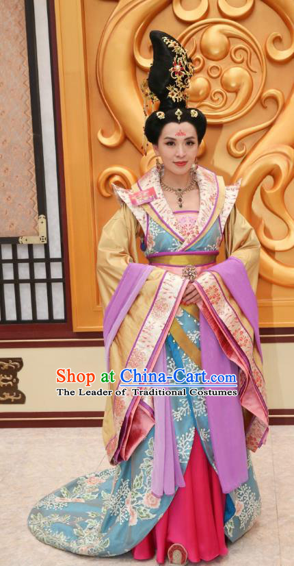 Chinese Ancient Palace Princess Hanfu Dress Tang Dynasty Princess Taiping Embroidered Historical Costumes for Women
