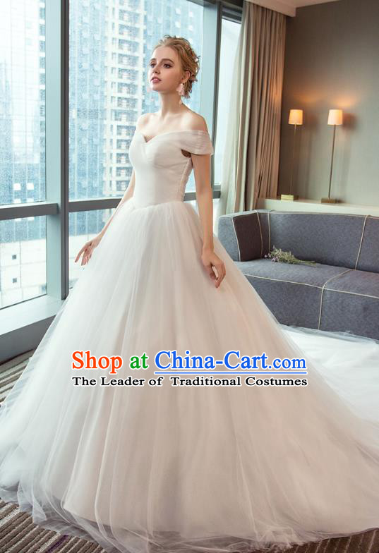Top Grade Advanced Customization Wedding Dress Veil Bridal Full Dress Princess Dress Wedding Gown Costume for Women