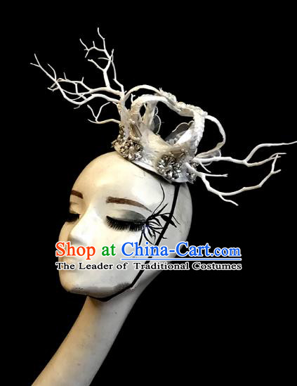 Top Grade Catwalks Hair Accessories Royal Crown Exaggerated Halloween Modern Fancywork Headwear