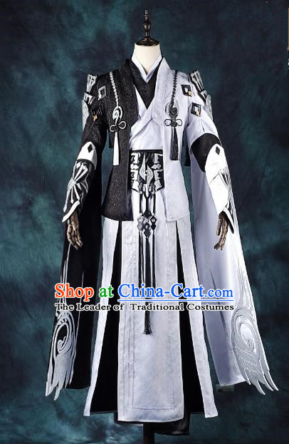 China Ancient Cosplay Swordsman Royal Highness Costumes Complete Set Chinese Traditional Knight-errant Clothing for Men
