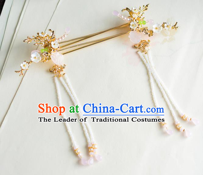 Chinese Traditional Palace Hair Accessories Shell Step Shake Ancient Xiuhe Suit Hairpins for Women