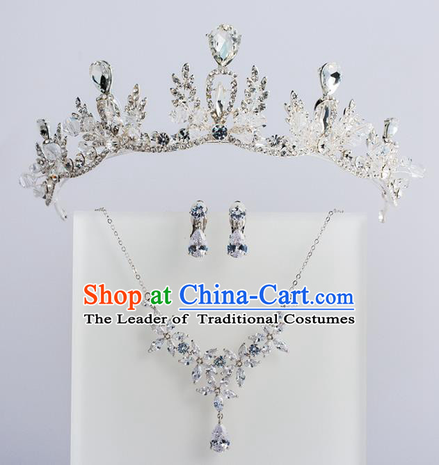 Baroque Princess Royal Crown Bride Classical Hair Accessories Wedding Crystal Imperial Crown for Women