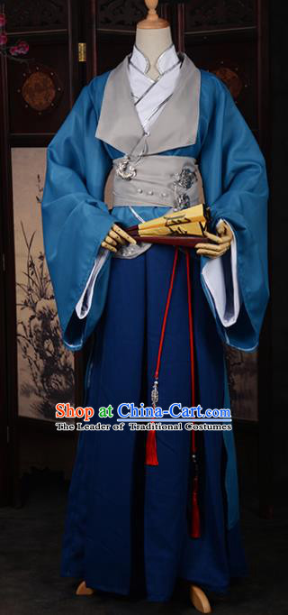 Traditional Chinese Ancient Nobility Childe Costume Cosplay Swordsman Hanfu Clothing for Men