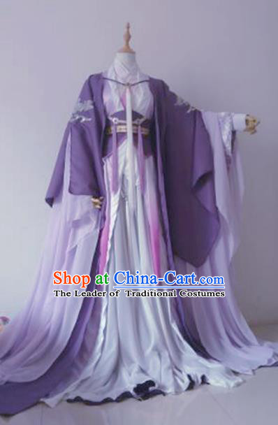 Chinese Ancient Princess Costume Cosplay Knight Clothing Han Dynasty Swordswoman Embroidered Hanfu Dress for Women