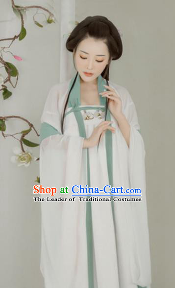 Chinese Ancient Imperial Concubine Hanfu Dress Traditional Tang Dynasty Princess Embroidered Costume and Hairpins for Women