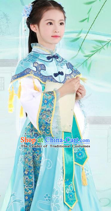 Chinese Ancient Nobility Lady Embroidered Costume Ming Dynasty Princess Clothing for Kids
