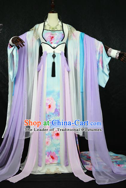 Chinese Ancient Cosplay Imperial Consort Costume Tang Dynasty Queen Embroidered Hanfu Dress for Women