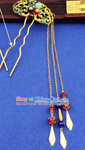 Chinese Traditional Xiuhe Suit Hair Accessories Tassel Step Shake Ancient Bride Hairpins for Women