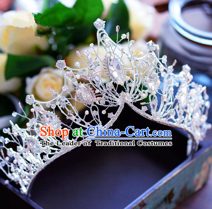 Baroque Style Hair Jewelry Accessories Bride Crystal Royal Crown Princess Imperial Crown for Women