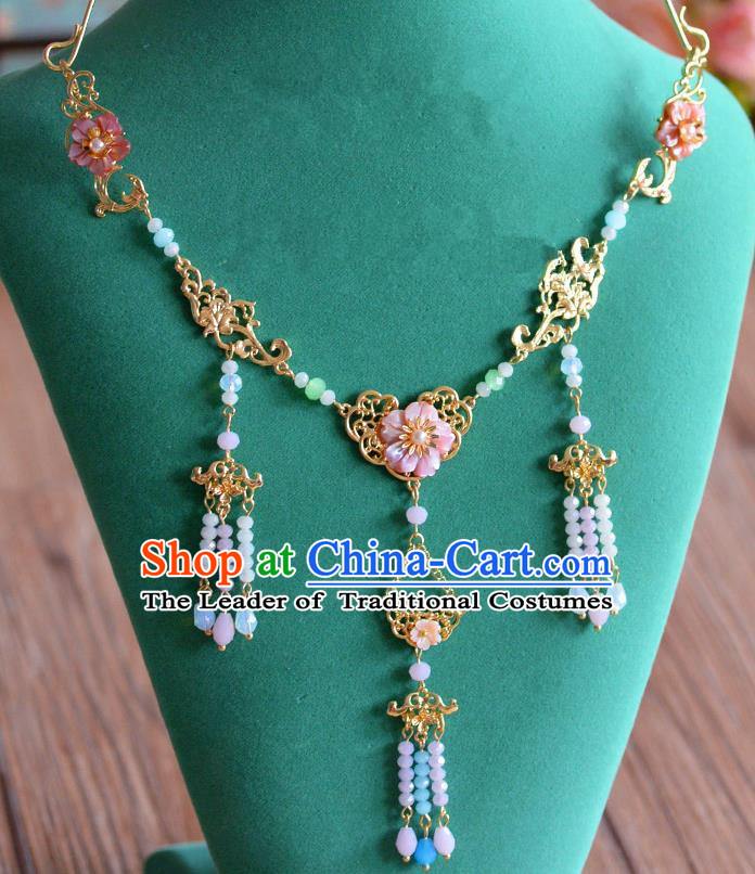 Top Grade Chinese Handmade Jewelry Accessories Ancient Hanfu Beads Tassel Necklace for Women