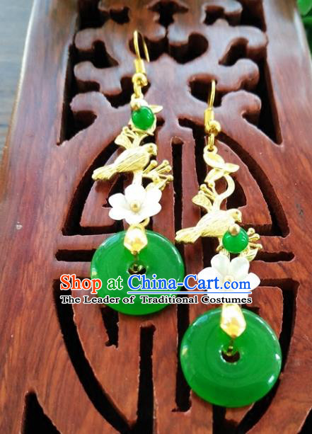 Top Grade Chinese Handmade Wedding Accessories Hanfu Peace Buckle Earrings for Women