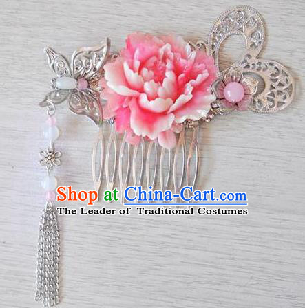 Ancient Chinese Handmade Hair Accessories Classical Flowers Hair Comb Hairpins for Women