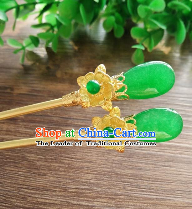 Chinese Ancient Handmade Hanfu Brass Hair Clip Hair Accessories Classical Hairpins for Women