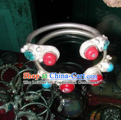 Chinese Zang Nationality Handmade Accessories Tibetan Minority Bracelet for Women