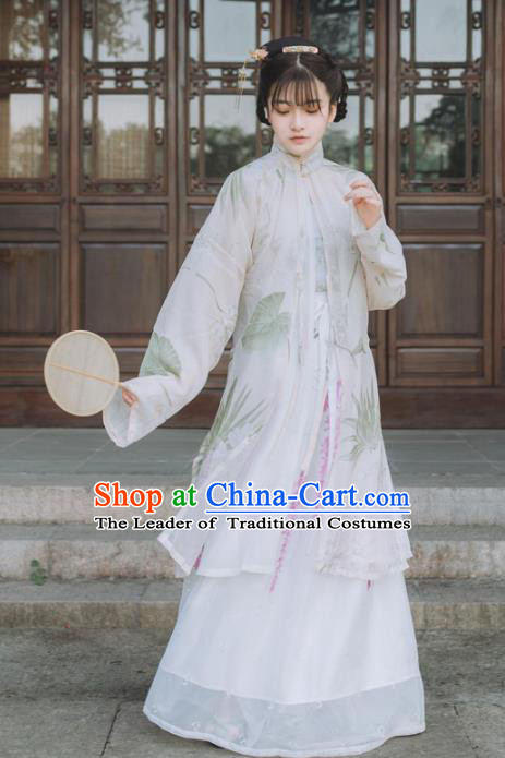 Chinese Traditional Song Dynasty Palace Lady Costumes Ancient Princess Embroidered Clothing for Women