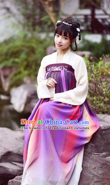 Chinese Traditional Tang Dynasty Young Lady Dress Ancient Court Maid Clothing for Women