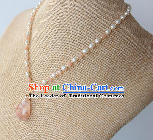 Chinese Ancient Handmade Necklace Accessories Hanfu Pearls Necklet for Women