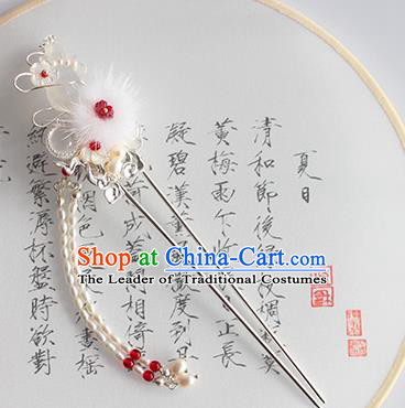 Chinese Ancient Handmade Classical Pearls Tassel Hair Clip Hair Accessories Hanfu Hairpins for Women