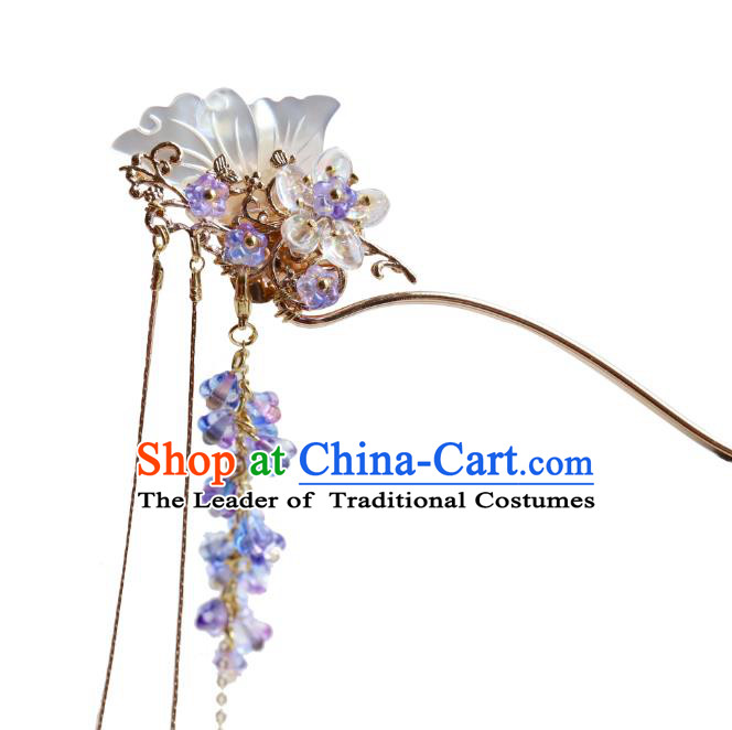Chinese Ancient Handmade Classical Shell Butterfly Hair Clip Hair Accessories Hanfu Hairpins for Women