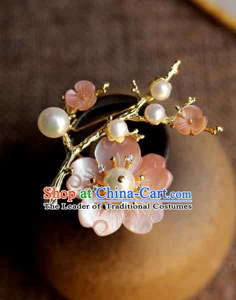 Chinese Ancient Handmade Classical Butterfly Pearls Earrings Accessories Hanfu Eardrop for Women