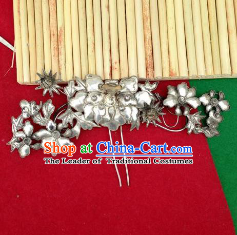 Chinese Traditional Miao Nationality Hair Accessories Miao Sliver Hairpins Headwear for Women