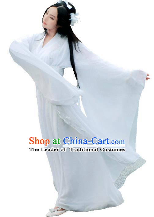 Chinese Ancient Fairy White Hanfu Dress Tang Dynasty Palace Princess Costumes for Women
