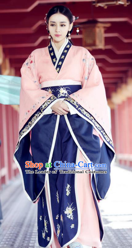 Traditional Chinese Ancient Queen Hanfu Dress Qin Dynasty Imperial Empress Embroidered Historical Costume for Women