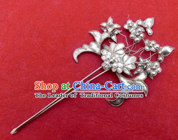 Chinese Traditional Miao Nationality Hair Accessories Tassel Hairpins Headwear for Women