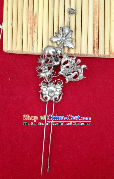 Chinese Traditional Miao Nationality Hairpins Hair Accessories Headwear for Women
