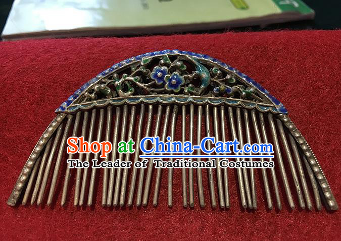 Chinese Traditional Ancient Hairpins Hair Accessories Enamel Hair Comb for Women