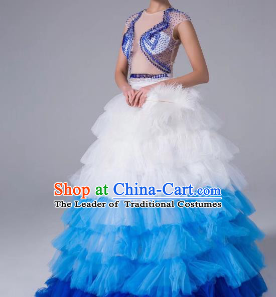 Top Grade Stage Performance Compere Costume Models Catwalks Full Dress for Women