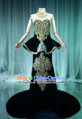 Top Grade Models Catwalks Stage Performance Costume Compere Trailing Full Dress for Women