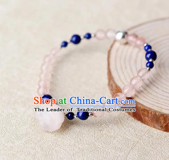 Chinese Traditional Jewelry Accessories Ancient Palace Hanfu Pink Bracelet for Women