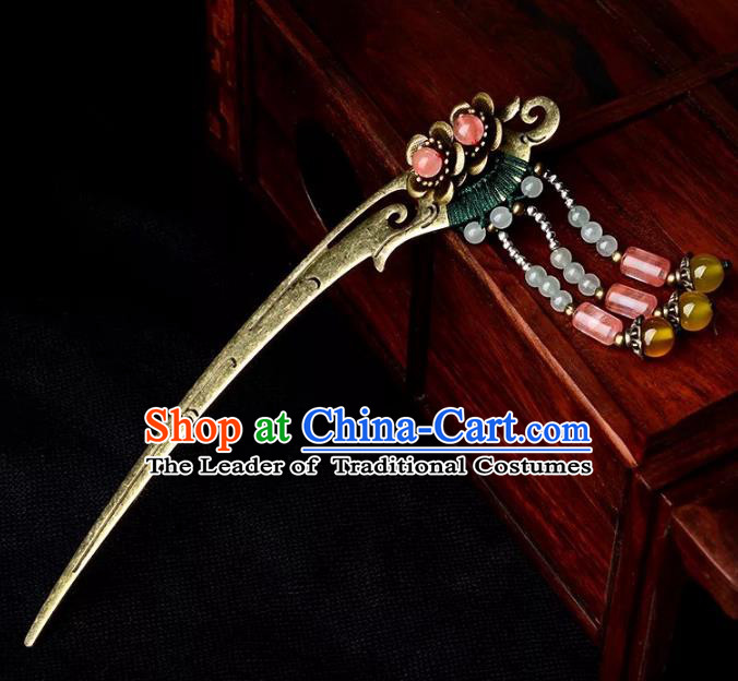 Chinese Traditional Hair Accessories Ancient Hanfu Tassel Step Shake Hairpin for Women