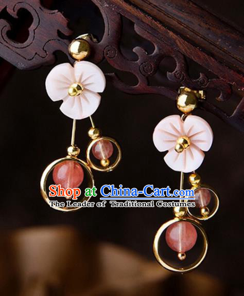 Chinese Traditional Jewelry Accessories Ancient Palace Hanfu Shell Earrings for Women