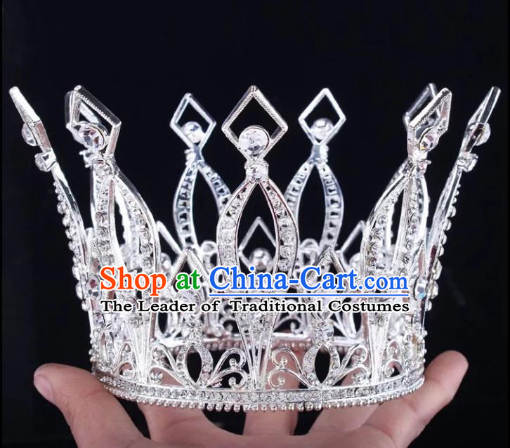 Top Grade Children Stage Performance Hair Accessories Princess Crystal Royal Crown for Kids