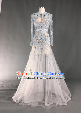 Top Grade Models Show Costume Stage Performance Catwalks Compere Mermaid Full Dress for Women