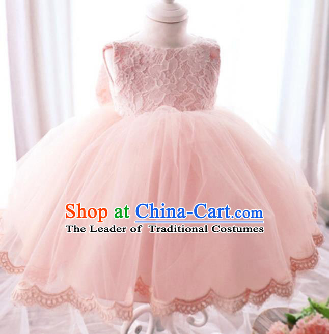 Children Modern Dance Lace Dress Stage Performance Catwalks Compere Costume for Kids