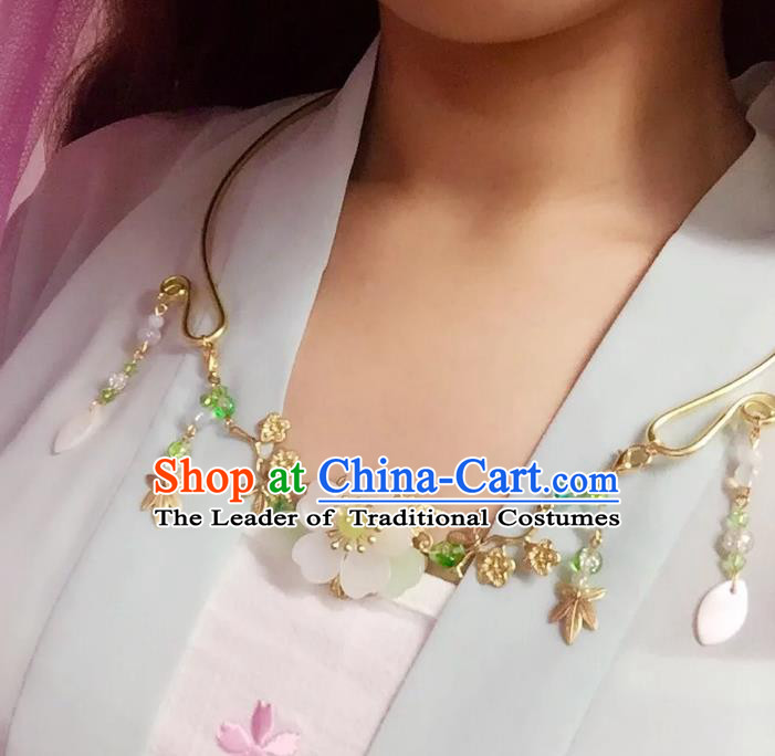 Handmade Chinese Traditional Accessories Hanfu Cherry Blossom Necklace for Women