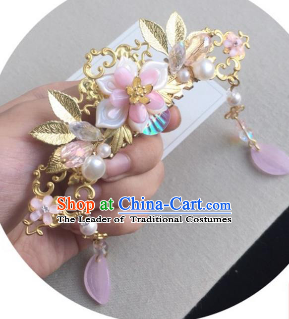 Chinese Traditional Hair Accessories Cherry Blossom Phoenix Coronet Ancient Hanfu Hairpins for Women