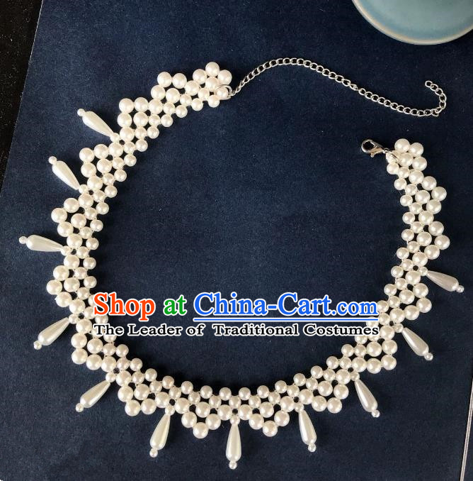 Handmade Chinese Traditional Accessories Hanfu Pearls Necklace for Women