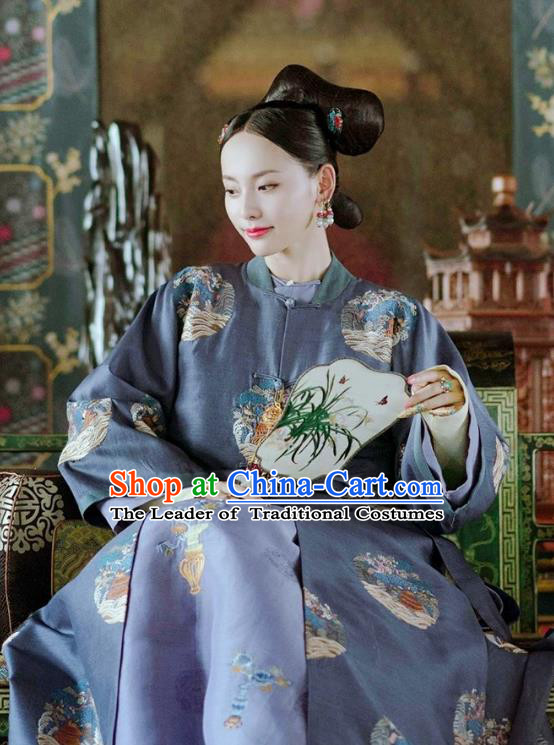 Chinese Ancient Drama Story of Yanxi Palace Qing Dynasty Imperial Consort Costumes and Headpiece Complete Set