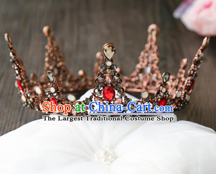 Top Grade Wedding Bride Hair Accessories Princess Hair Clasp Black Round Royal Crown for Women