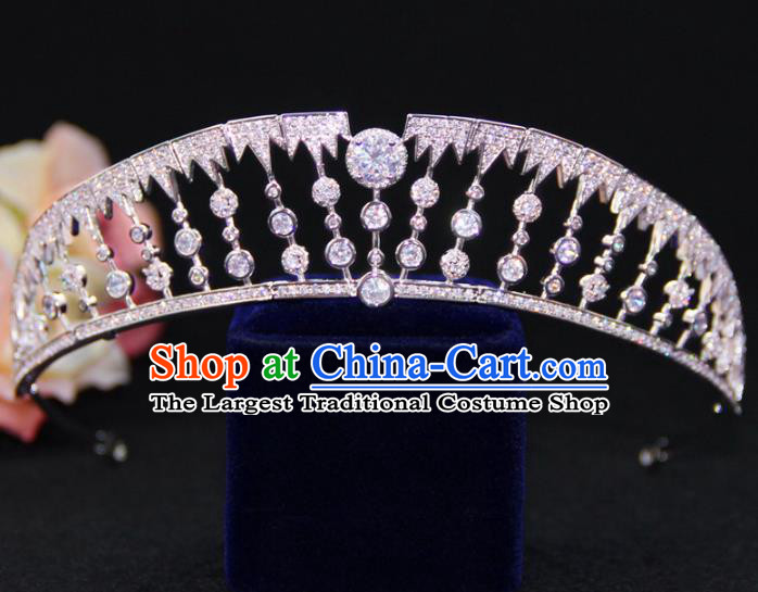 Top Grade Wedding Bride Hair Accessories Baroque Palace Princess Zircon Royal Crown for Women