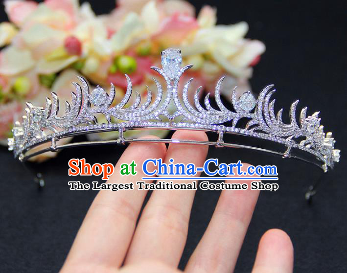 Top Grade Baroque Queen Royal Crown Wedding Bride Zircon Hair Accessories for Women