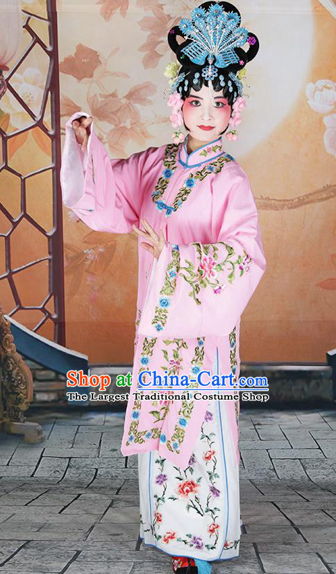 Professional Chinese Beijing Opera Costumes Ancient Huangmei Opera Actress Pink Clothing for Adults