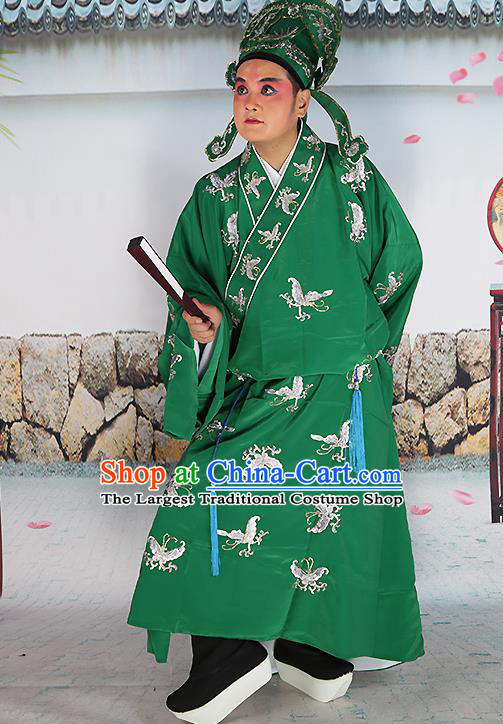 Professional Chinese Peking Opera Costume Traditional Peking Opera Niche Butterfly Green Robe and Hat for Adults