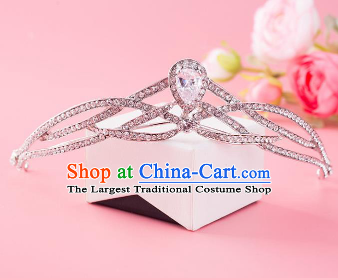 Handmade Baroque Bride Crystal Royal Crown Wedding Hair Jewelry Accessories for Women
